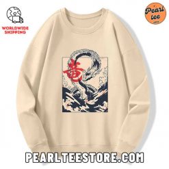 Sea Dragon Japanese Custom Sweatshirt Cream