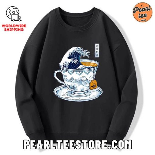 The Great Kanagawa Tea Wave Custom Sweatshirt