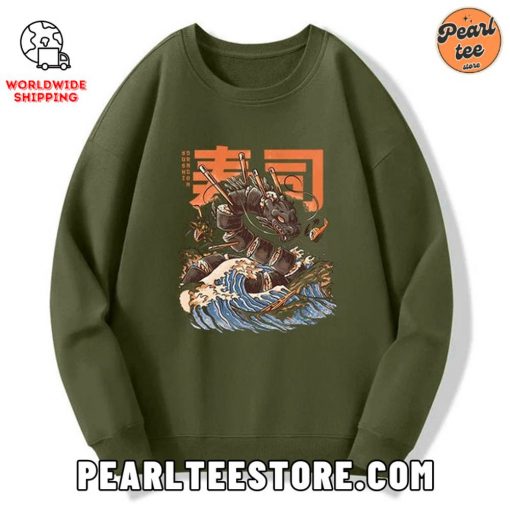 The Great Sushi Dragon Wave Custom Sweatshirt