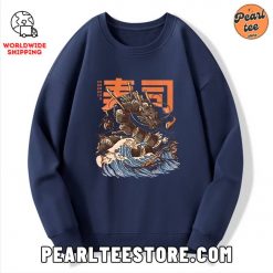 The Great Sushi Dragon Wave Custom Sweatshirt